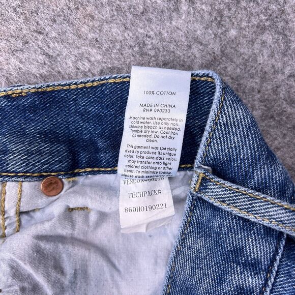 PacSun‎ Jeans Womens 27 Blue High Rise Straight Distressed Raw Hem Button Fly - Picture 13 of 14